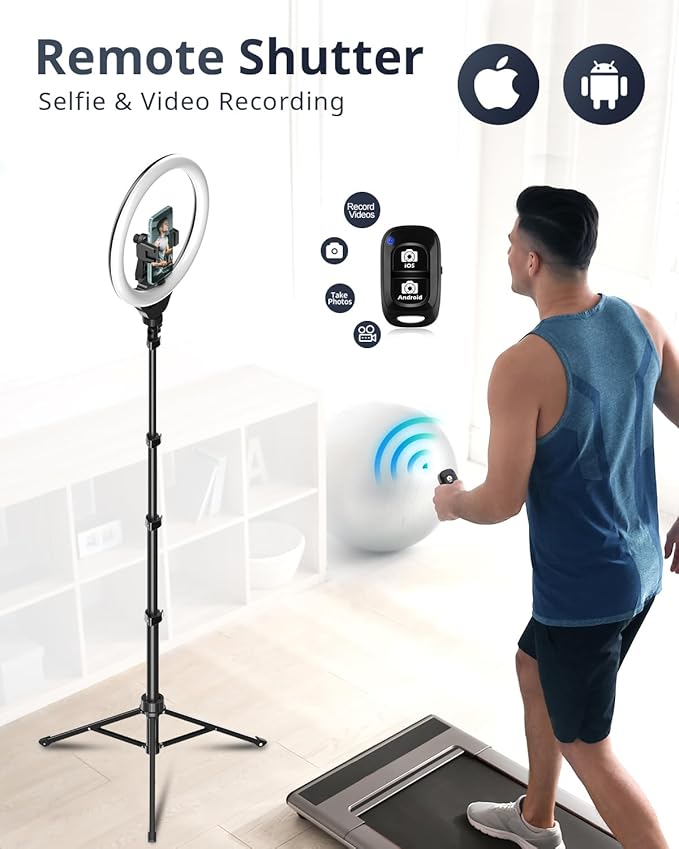 UBeesize 12'' Selfie Ring Light with 62’’ Tripod Stand for Video Recording, Live Streaming(YouTube, Instagram, TIK Tok), Compatible with Phones, Cameras and Webcams