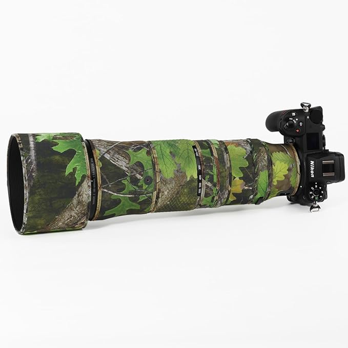 CHASING BIRDS Lens Camouflage Waterproof Coat for Nikon Z 180-600mm f/5.6-6.3 VR Rainproof Lens Protective Cover Version IV (Jungle Camouflage, with 1.4X TC)