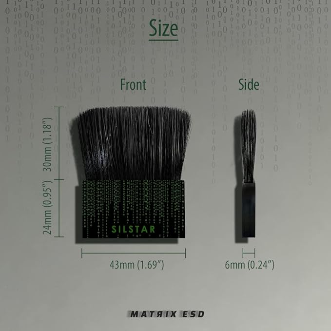 Super Grade Dissipative Anti Static ESD Electrostatic Discharge Brush Matrix ESD 43mm for Miniature Models, Camera, Photo, Film, PCB, Mobiles & Vinyl Record Dust Free Handheld typed Brush by SILSTAR