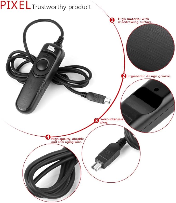 PIXEL RC-201/DC2 Wired Shutter Release Control for Nikon D750 D610 Z6 Z7 DSLR Camera