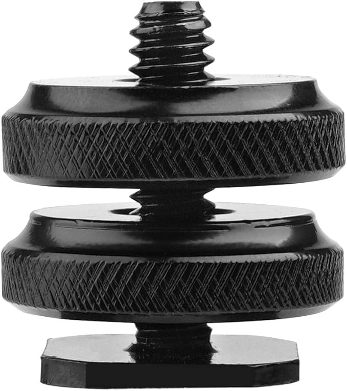 Camera Hot Shoe Mount to 1/4"-20 Tripod Screw Adapter Flash Shoe Mount for DSLR Camera Rig (Pack of 2)