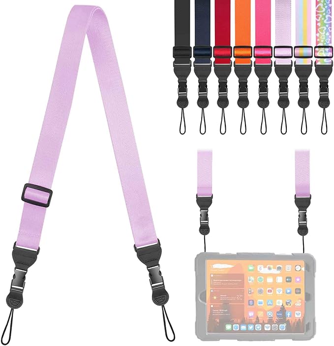 Adjustable Shoulder Strap, Comfortable Camera Strap, Neck Lanyard for iPad Tablet Case, Camera, Binocular, Luggage Bag (Purple Shoulder Strap)