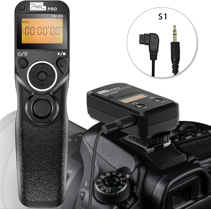 Remote Shutter Release Compatible for Sony, PIXEL TW-283 S1 Wireless Remote Release Cable Timer Remote Control Compatible for Sony Cameras