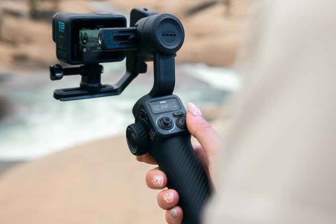 GoPro Fluid Pro AI 3-Axis Gimbal Stabilizer for GoPro Cameras and Smartphones, Subject Tracking, Lighting, Wireless Camera Control, Portable, Vlogging, 360° Rotation, Device Charging