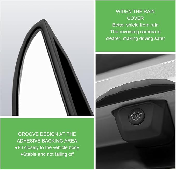 Bawkars Car Rear View Camera Anti-Rain Cover, Silicone Reversing Camera Protective Cover with Wider Design, Non-Destructive Installation Protection Modification Accessory, Universal for Most Cars