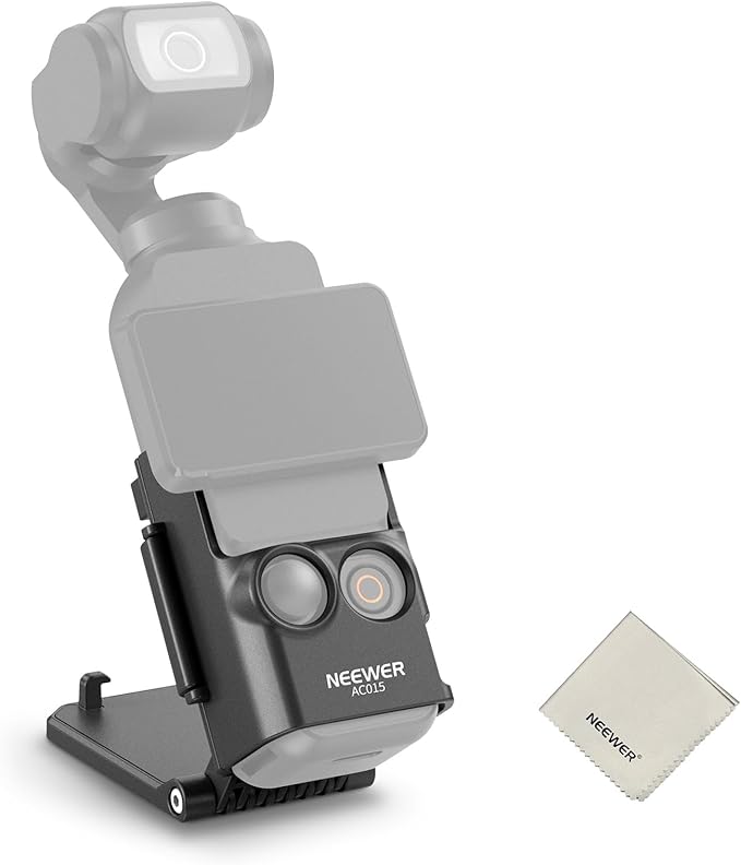NEEWER Basics Magnetic Mount Stand Compatible with DJI Osmo Pocket 3 & Creator Combo, Multifunctional Accessories Expansion Adapter Bracket, 180° Tilt Plastic Camera Holder with Cleaning Cloth, AC015
