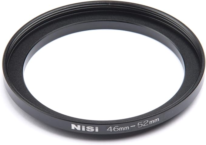 NiSi 46-52mm Pro Step-Up Ring - Threaded Stepping Adapter, 46mm Male Lens Attachment 52mm Female Filter and Accessory Thread - Anodized Aluminum, Matte Black Finish
