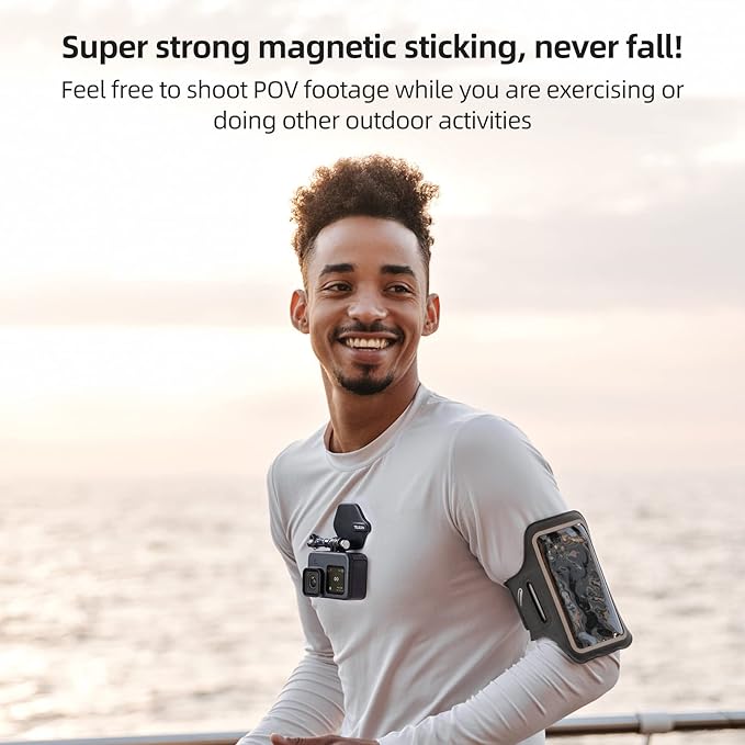 TELESIN Magnetic Chest Mount with Neck Strap, 360 POV Invisible Selfie Necklace Mounting Accessories for GoPro Max Mini Hero 11 10 9 8 7 Insta360 DJI Action iPhone Android