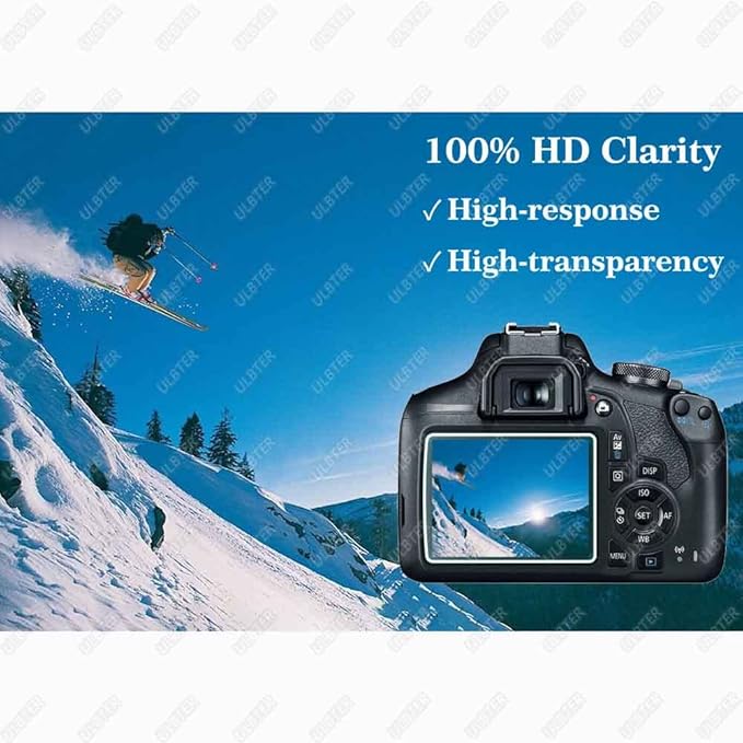 ULBTER Screen Protector for Canon EOS Rebel T7 T6 T5 2000D Camera & Hot Shoe Cover, [2+3Pack] 0.3mm 9H Hardness Tempered Glass Flim Anti-Scrach Anti-Fingerprint Anti-Bubble