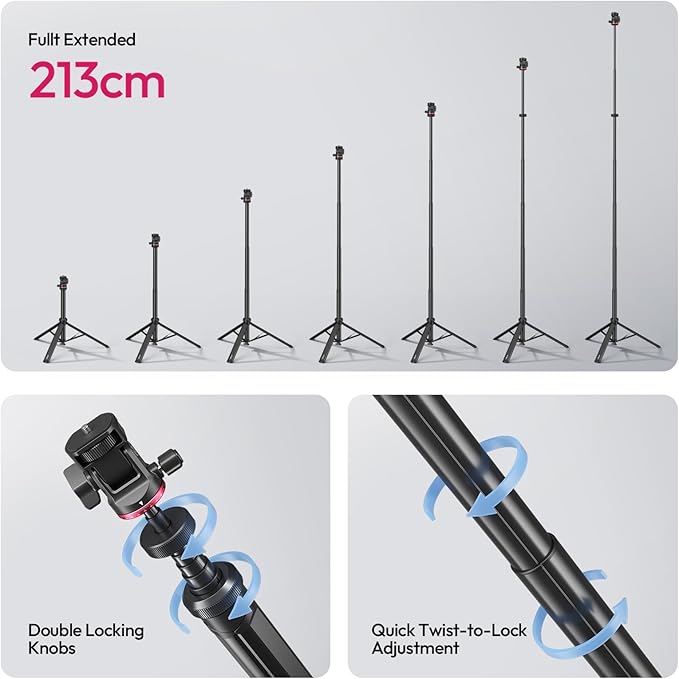 ULANZI Smartphone Video Rig with Selfie Ring Light & MT-80 Aluminum Camera Phone Video Light Tripod Stand Combo for Photo Booth Filmaking Live Steam Tiktok YouTube Video Recording
