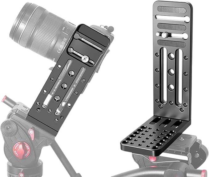 DINESK Camera L Bracket,Universal Vertical Camera Mount Horizontal Switching Tripod Quick Release Plate Compatible with Canon Nikon Sony 4K Video Fujifilm DJI Stabilizer Monopod (Long Version)