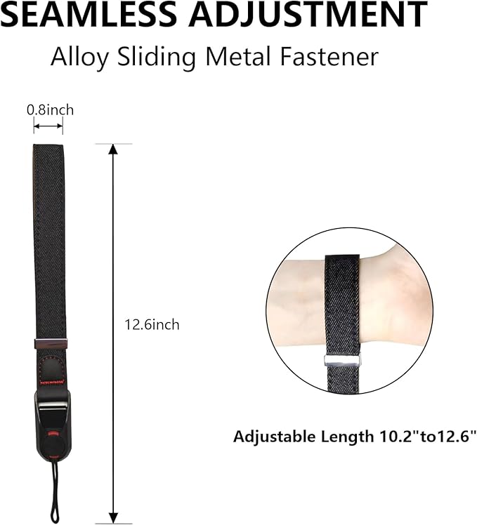 Camera Wrist Strap for Travel & Vlogging, Adjustable Quick Release Hand Strap for Secure Grip, Fit for Sony, Canon, Nikon