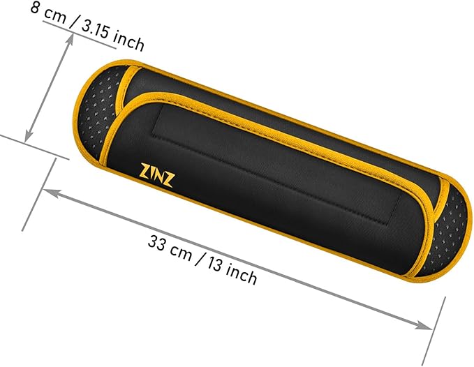 ZINZ Universal Shoulder Pad with Ultra Thick Cushion for Bag Luggage Bag Crossbody, Plus Long & Anti-Slip & Breathable,Black-Yellow Edge