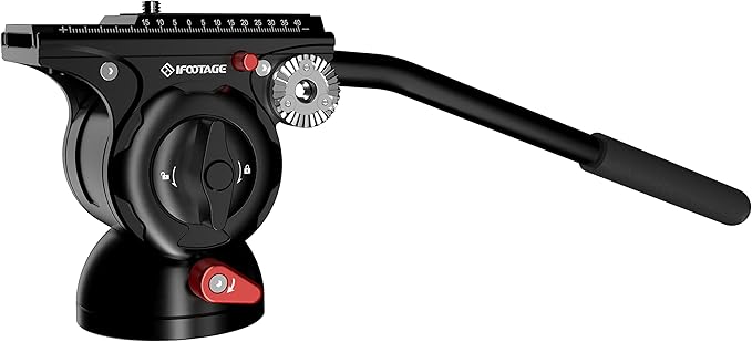 IFOOTAGE Komodo K5S Video Fluid Head,Cameras Tripod Fluid Head with Quick Release Plate, for Professional Photography, Content Creation, Vlogging and Video Production