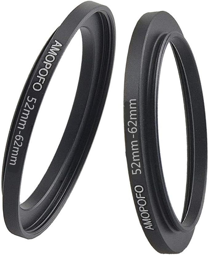 52 to 62mm /52mm to 62mm Step Up Ring Filter Adapter for UV,ND,CPL,Metal Step Up Ring,Compatible with All 52mm Camera Lenses & 62mm Accessories