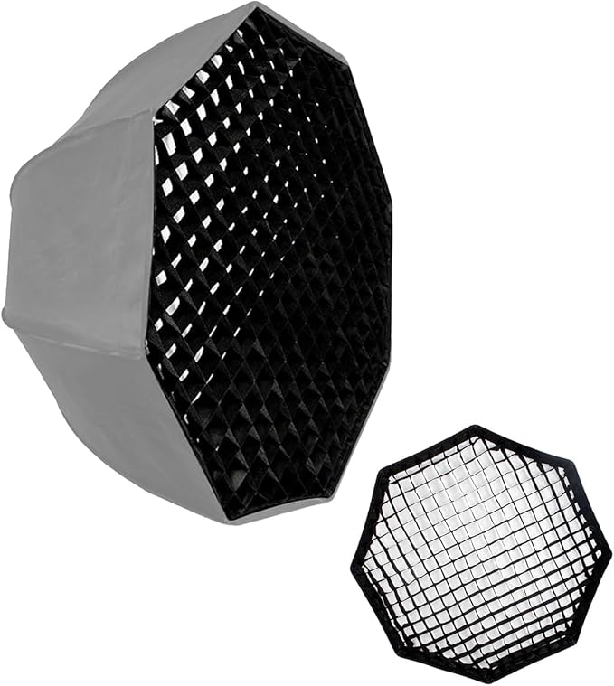 Honeycomb Grid for 80cm/32 Octagonal Softbox - Portable Light Control Grid Compatible (Black, Grid Only)