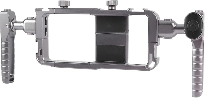 ASHATA Phone Video Rig Kit, Smartphone Stabilizer Cage with Rotatable Handle, Detachable Dual Handles Cold Shoe Mount for Android Vlogging Filmmaking