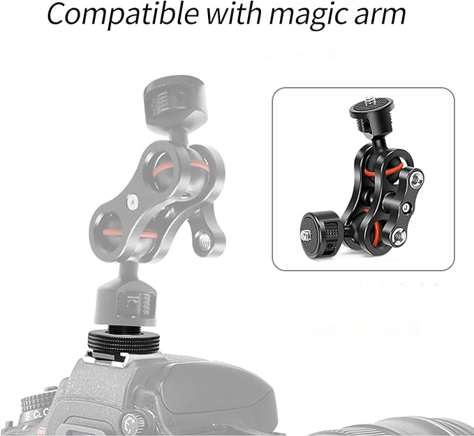 1/4" Female to Hot Shoe Adapter - 2 Packs, Hot Shoe Mount Adapter with 1/4" Male Screw for Magic Arm, Monitor, Video Light