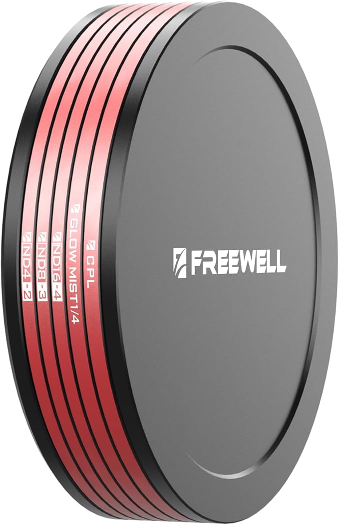 Freewell QuickSnap Magnetic & Stackable Filter Kit for iPhone – ND4, ND8, ND16, CPL & Black Glow Mist 1/4 Filter – Compatible with Freewell iPhone Case & Cage
