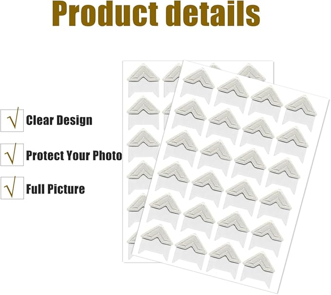 120 Pack Photo Corners Self-Adhesive, Picture Corner Stickers for Scrapbooking, Guestbook, Memory Scrapbook (Silver)