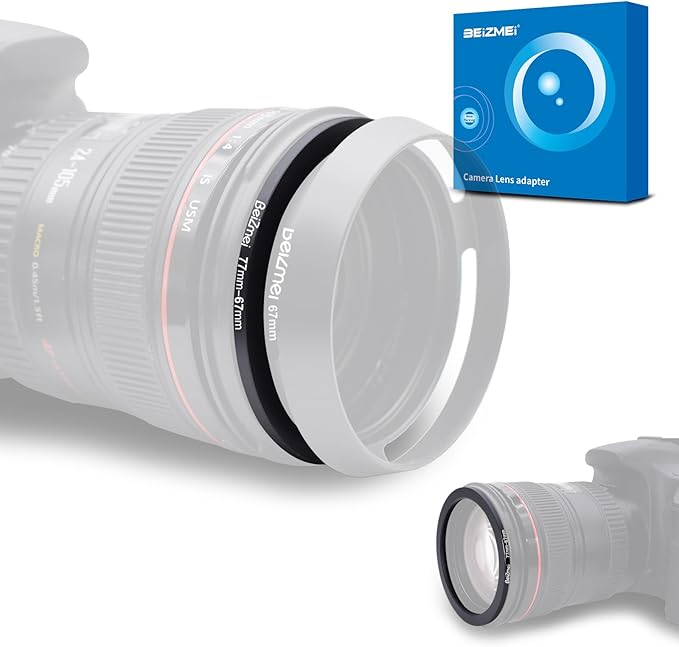 77mm to 67mm Camera Filters Ring,Step-Down Filters Ring Compatiable All Brands Ø77mm Lens to Ø67mm Camera Accessory.Made of CNC.