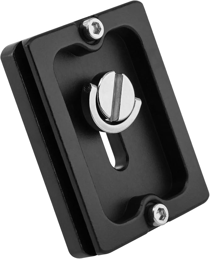 2 Pack Aluminum Alloy Quick Release Plate, Tripod Quick Release Plate PU50, for Arca Swiss Plate with 1/4" Slotted Screw/D-Ring Screw, Camera Mount Adapter for Standard Tripod Ball Heads