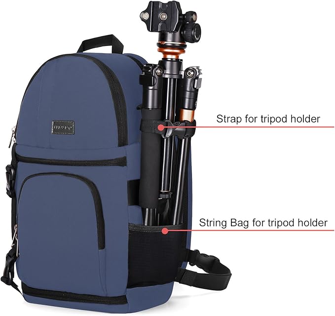 MOSISO Camera Sling Bag, DSLR/SLR/Mirrorless Camera Case Shockproof Photography Camera Backpack with Tripod Holder & Removable Modular Inserts Compatible with Canon/Nikon/Sony/Fuji, Steel Blue