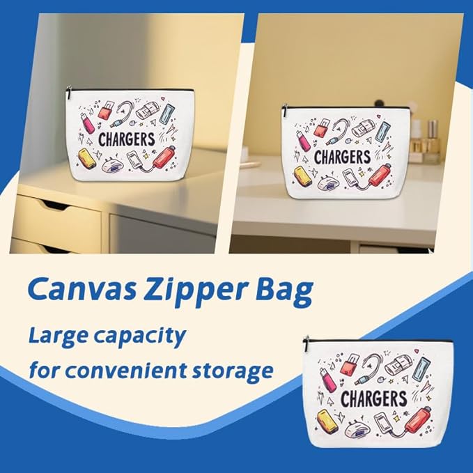ShiQiao Spl Cable Organizer Bag Travel Accessories for Women Men Birthday Christmas Gifts for Daughter Son Friend Chargers Cable Storage Travel Makeup Bag Organizer Cosmetic Pouch Bags with Zipper
