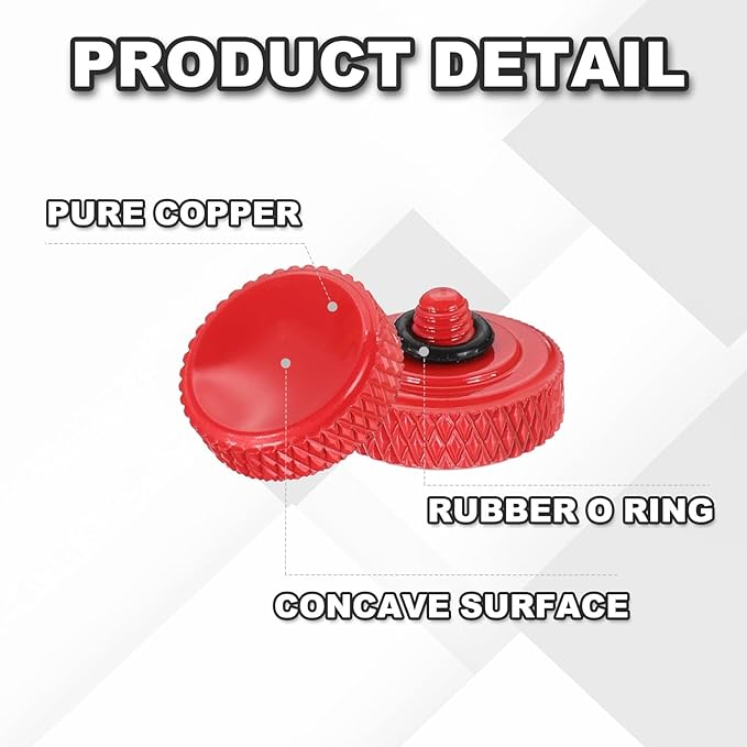 PATIKIL Camera Shutter Button, 4 Pack 12mm Concave Surface Shutter Release Buttons Pure Copper Camera Button for Nikon for Fujifilm for Leica DSLR/SLR, Red