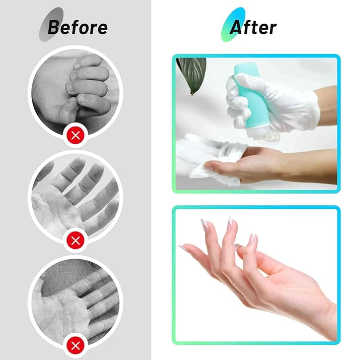 Cotton Gloves for Dry Hands, Paxcoo 20 Pairs Large White Cotton Gloves for Cosmetic Moisturizing and Inspection