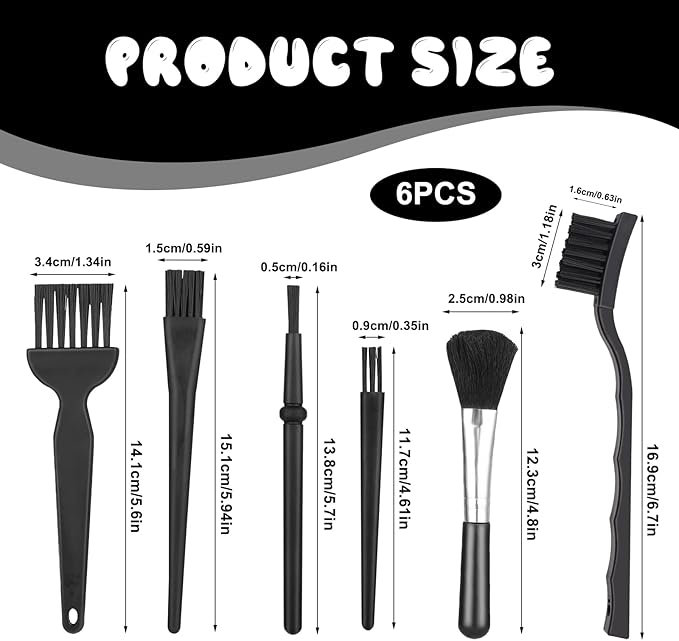 8 Pcs Anti Static Electronic Dust Cleaning Brushes Mini Keyboard Cleaning Brushes Kit Anti Static Brush for Laptop Computer Keyboard Motherboard Camera Small Space Car Lab(6)
