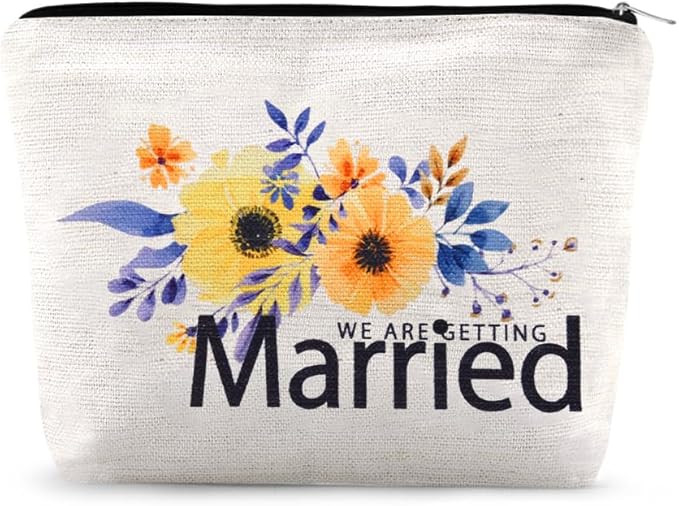 Engagement Gifts for Her Cosmetic Bag Bridal Shower Gifts for Bride Makeup Bag Pouch Wedding Gift Toiletry Bags Bride To Be Gift Bags Newlywed Married Engaged Travel Bags Bachelorette Party Pouches