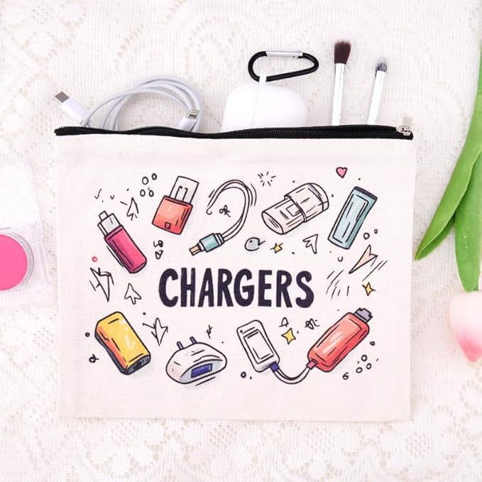 ShiQiao Spl Cable Organizer Bag Travel Accessories for Women Men Birthday Christmas Gifts for Daughter Son Friend Chargers Cable Storage Travel Makeup Bag Organizer Cosmetic Pouch Bags with Zipper