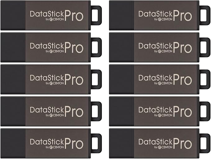 8GB DataStick Pro by Centon, 25 Pack, USB 2.0 Flash Drive Memory Stick for Storage and Backup