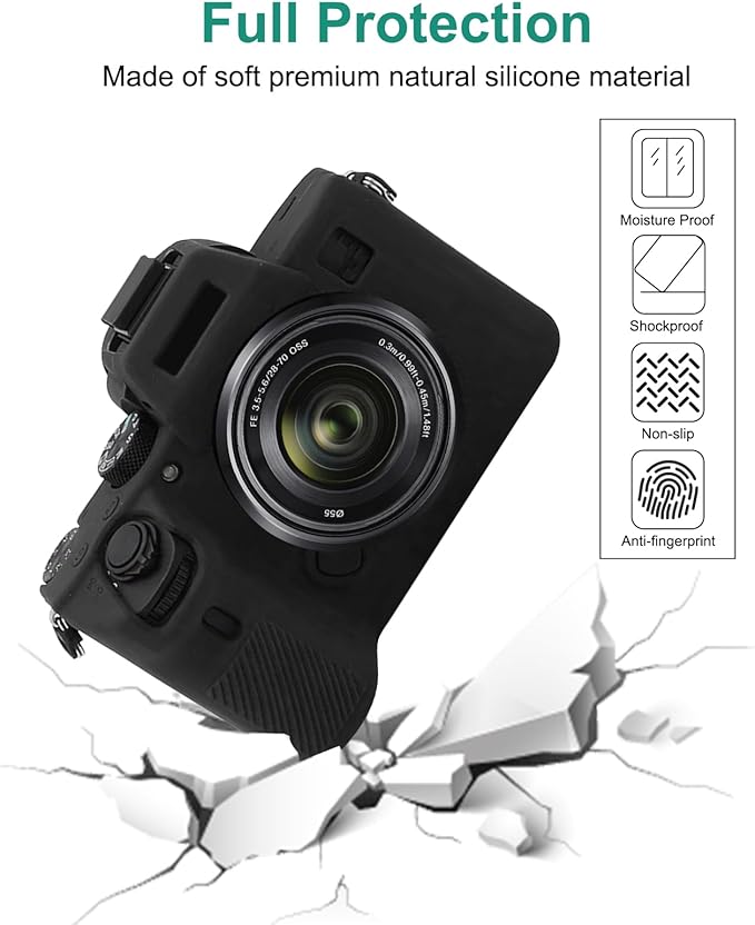 PULUZ Digital Camera Case for Sony A7III/A7S3/A7RIII/A7SIII Soft Silicone Rubber Protective The Camera Body Case Skin Camera Protector Cover (Brown)