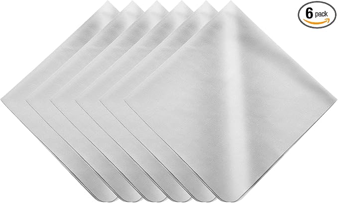 PATIKIL 6Pcs Soft Eyeglass Cloths, 15.8 x 15.8 Electronics Microfiber Cleaning Cloths Eyeglass Cleaning Fabric for Lens Wipes Glasses Cleaner Jewelry LCD Screens Cameras, Light Gray
