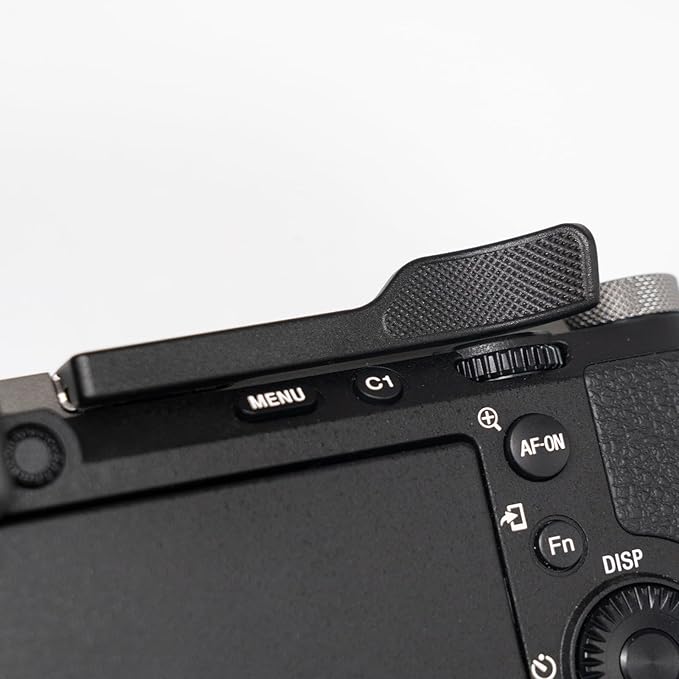 Metal Thumb Up Grip for Sony A7C2 A7CR Alpha 7C2R 7C2 Camera, Hot Shoe Thumb Rest Support Grip ，Exclusive Vintage Anti-Slip Pattern, Enhance The camera's Grip Feel (Black)