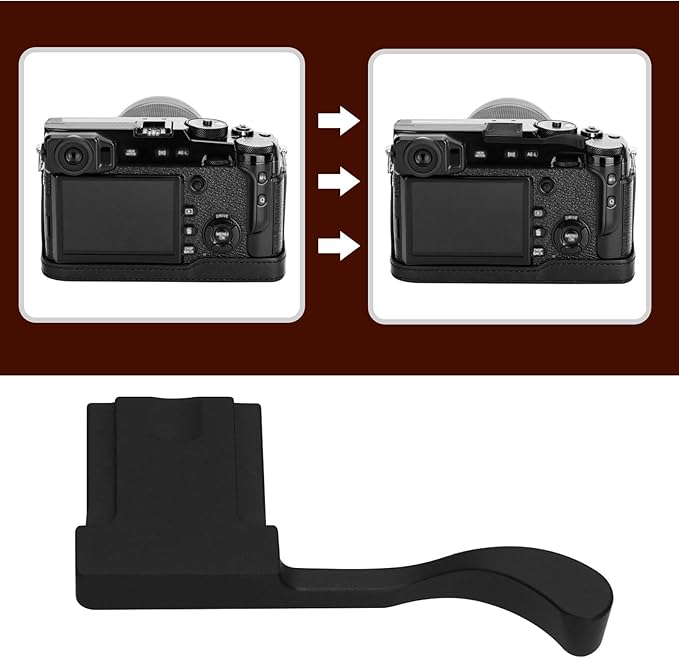 Metal Hot Shoe Thumb Up Rest Hand Grip Compatible with Fujifilm FinePix X-E4 X100F X100V XPro2 XPro3 DSLR Camera Hand Grip Aluminum Alloy Black