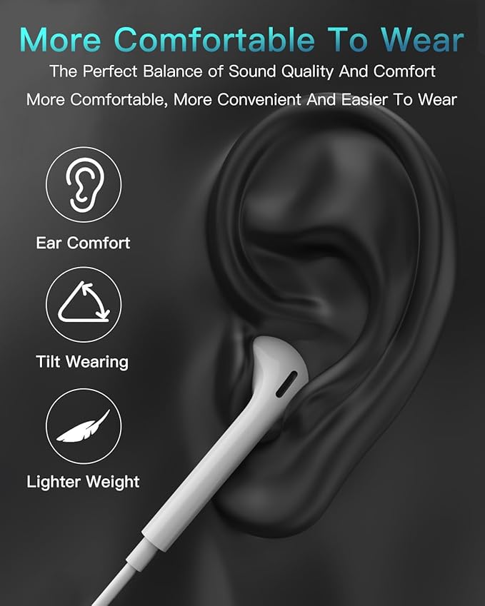 2 Pack Headphones Wired USB C for iPhone 16/17/15 Ultra Clear Calls&No Noise,Type C Earbuds Earphones Wired with Microphone Volume Control&Remote Control for iPhone 15/16/17 Pro Max Plus, iPad Pro
