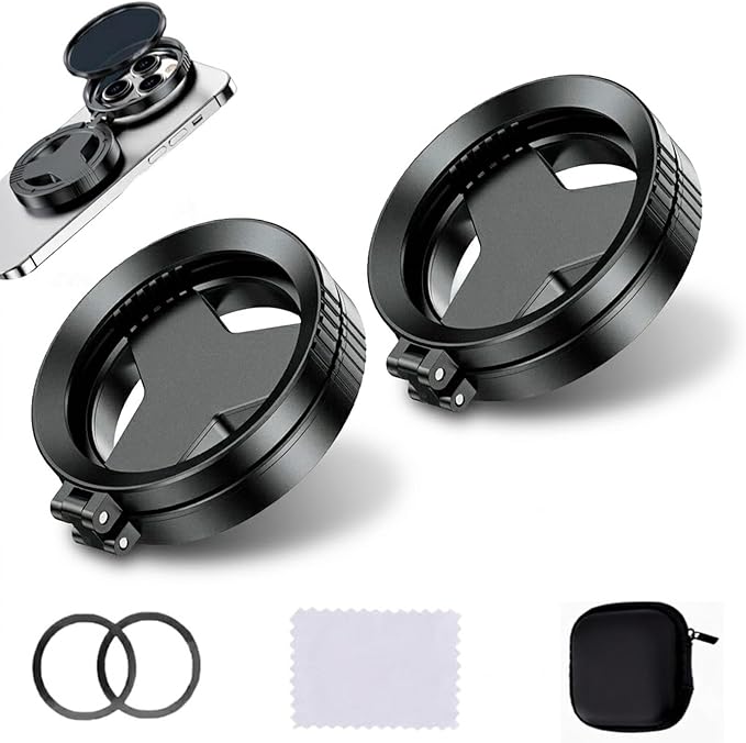 Anti-Glare Magnetic Phone Filter, Magnetic Anti-Glare Phone Filter, Foldable Portable Polarizing Lens Attachment, Reduces Reflections, Enhances Colors (2pcs)