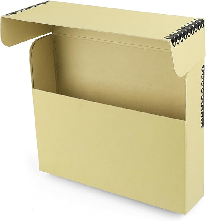 Lineco Archival Document Storage Box with Metal Edge, Acid-Free Tan Boxboard, Organize and Store Files, Prints, Photos, Letter-Sized Case 12.5" x 10.5" x 2.5" Wide, Pack of 2