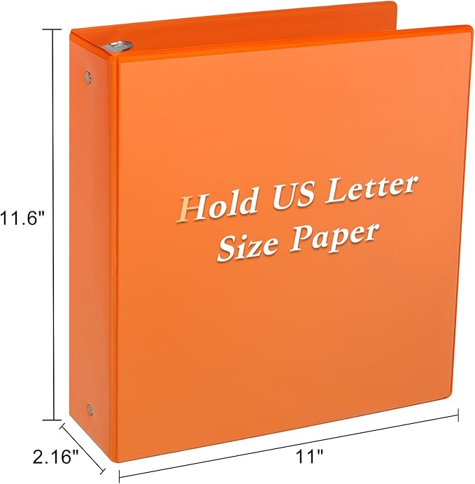 CIXILDTS 1.5-inch Round Ring Binder, Durable 1-1/2" 3 Ring Binder Fit Letter Size Paper, Assorted, 6-Pack