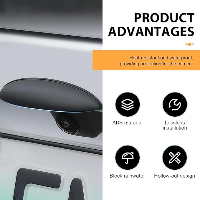 Car Rear View Camera Anti-Rain Cover, Soft Silicone Backup Camera Protective Covers, Auto Reversing Cameras Rain Cover with Wider Design, Universal Car Accessories for Most Vehicle (Black)