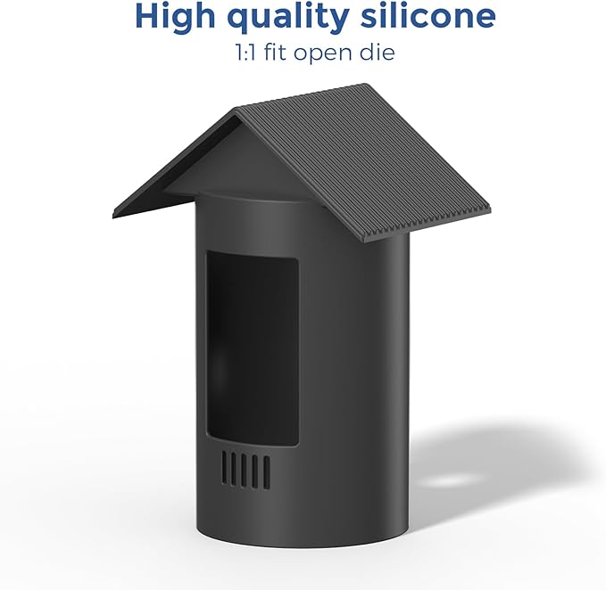Silicone Skin for Ring Stick Up Cam Battery & Plug-in (3rd Gen) – Weatherproof Outdoor Camera Cover Case, UV & Heat Resistant Accessories with Anti-Glare Sun Hood – Black