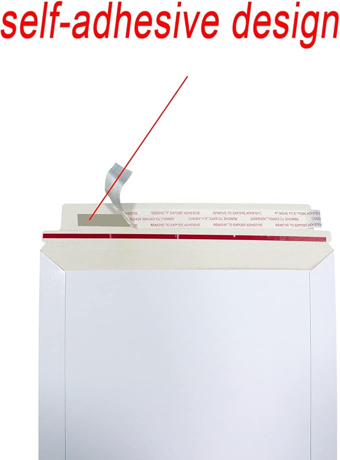 Bonfasvo Rigid Mailers 30 Pack 9.25 x 11.75 inches White Self Seal Stay Flat Bulk Cardboard Kraft No Bend Mailers Peel and Seal for Document Photos Pictures Papers Files CD
