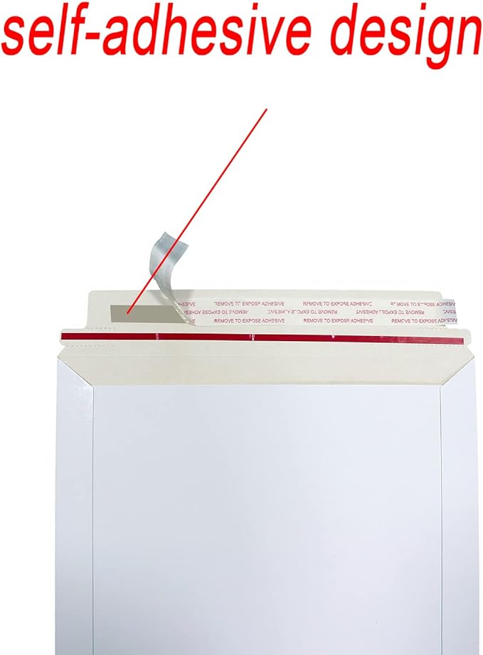 Bonfasvo Rigid Mailers 30 Pack 10 x 13.5 inches White Self Seal Stay Flat Bulk Cardboard Kraft No Bend Mailers Peel and Seal for Document Photos Pictures Papers Files CD