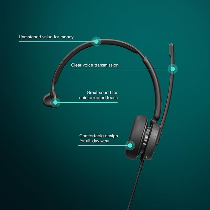 EPOS Impact 430 Mono On-Ear Wired USB-C and USB-A Headset with Noise-Canceling Mic, Plug-and-Play, Clear Audio, Lightweight Comfort, Suitable for Remote Work, Office Calls, and Online Meetings