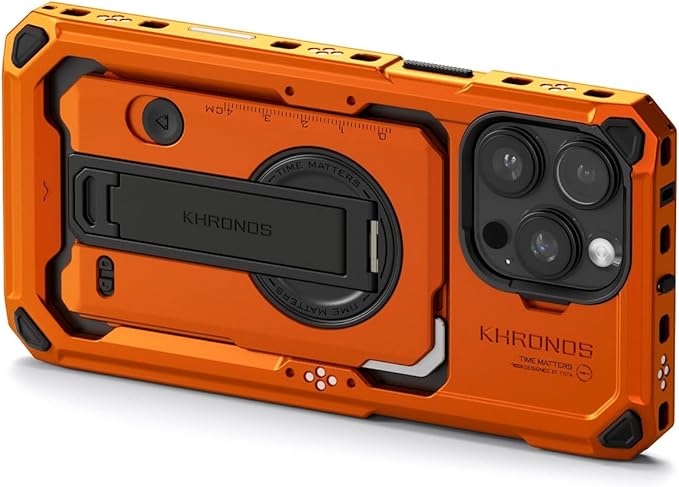 Tilta Khronos Case Compatible with iPhone 16 Pro Max – Orange | Mobile Filmmaking Accessories | Phone Camera Cage | Phone Video Rig TK-IP16-PMFC-O