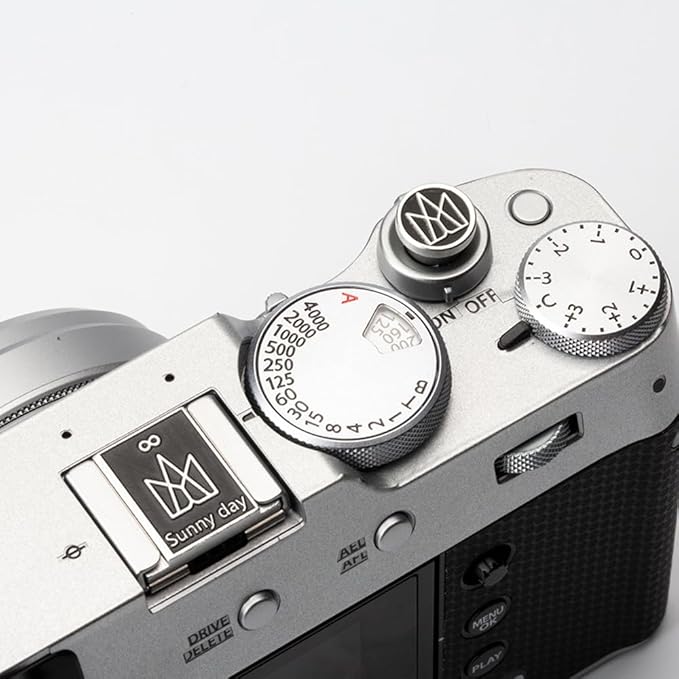 Crown Pattern Camera hot Shoe Cover Shutter Decorative Button Set for Fujiflm X100VI X-M5 X-E5 X-T30 for Nikon D750 D610 Z7 Z5 Z30 (Aluminum Alloy-Set01)