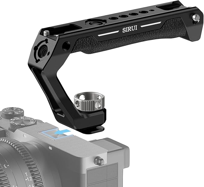 SIRUI Cold Shoe Mount Camera Top Handle, Universal Camera Cage Top Hand Grip with Anti-Off Designed Cold Shoe Adapter, and Multiple Mounting Points, AM-THC